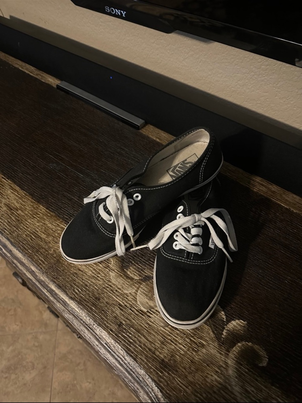 Vans Black Canvas Low-Top Sneakers with White Laces